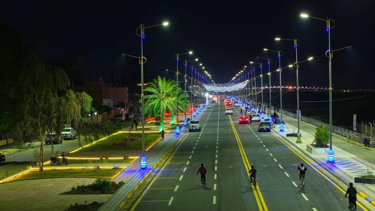 Prime Minister Eng. Mohammed Shia Al-Sudani inaugurates the Teachers' and Al-Haidariya Corniche project in the city of Kut