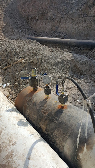 Oil pipeline construction works in the Majnoon, Bazargan and Halfaya oil fields.