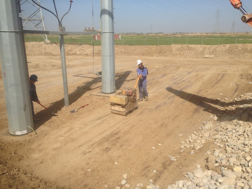 Construction of electrical poles and installation of foundations in the Majnoon, Bazargan and Halfaya oil fields