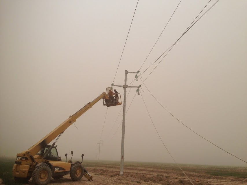 Construction of electrical poles and installation of foundations in the Majnoon, Bazargan and Halfaya oil fields