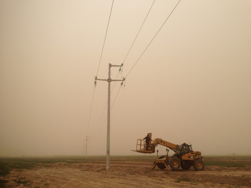 Construction of electrical poles and installation of foundations in the Majnoon, Bazargan and Halfaya oil fields