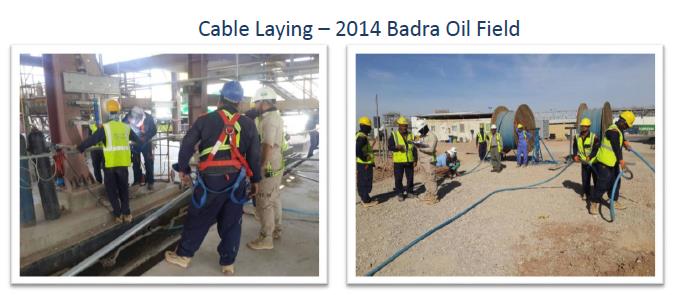Burj Al Arab Company's Electric work in the Maysan and Basra governorates,  Wasit, in the oil fields